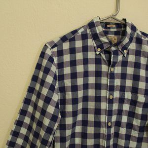 j. crew / collared shirt / turquoise blue plaid
